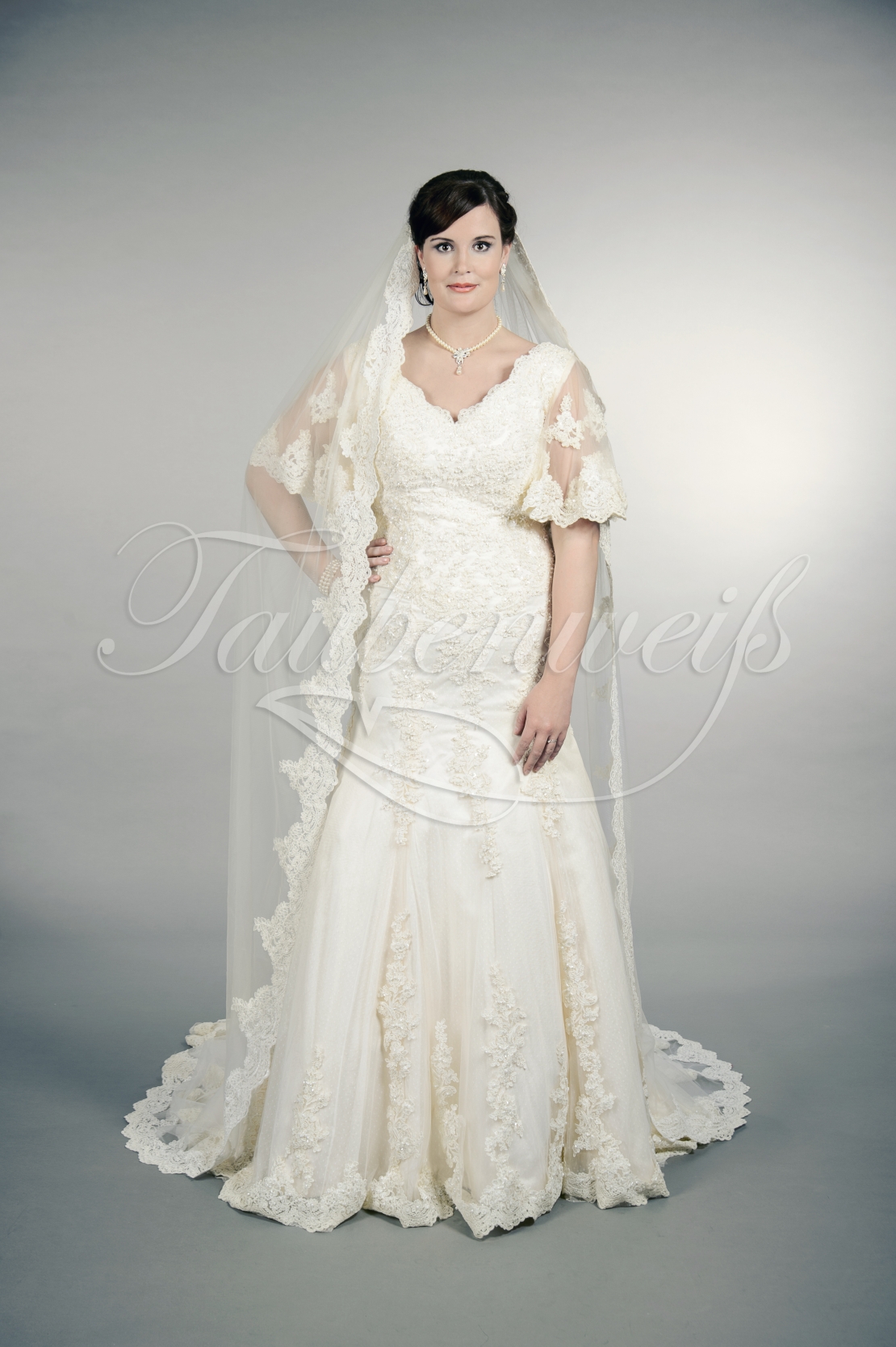 plus size bell sleeve wedding dress