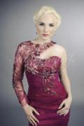 Evening dress TW0011A - Evening dress TW0011A gorgeous mini evening dress in fuchsia color 2