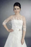 Wedding dress TW0019B - Wedding dress TW0019B tulle lace appliques beadings luxurious sleeves 2