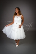 Wedding dress TW0028B - Wedding dress TW0028B short civil wedding lace beadings belt tulle 1