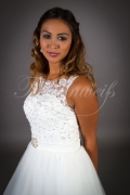 Wedding dress TW0028B - Wedding dress TW0028B short civil wedding lace beadings belt tulle 2