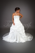 Wedding dress TW0058B - Wedding dress TW0058B taffeta princess ruffles silver beadings long train 1