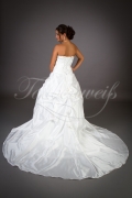 Wedding dress TW0058B - Wedding dress TW0058B taffeta princess ruffles silver beadings long train 3