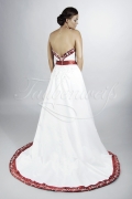 Wedding dress TW0069B - Wedding dress TW0069B red satin silver embroidery A-line sensual long train 3