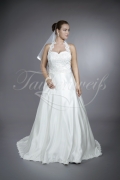 Wedding dress TW0073B - Wedding dress TW0073B satin lace A-line neckholder gown train 1