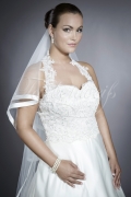 Wedding dress TW0073B - Wedding dress TW0073B satin lace A-line neckholder gown train 2