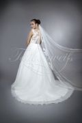 Wedding dress TW0080B - Wedding dress TW0080B A-line tattoo back lace tulle train diamond buttons 3