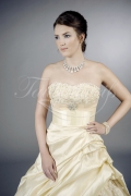 Wedding dress TW0085B - Wedding dress TW0085B taffeta lace appliques beadings classy strapless elegant train 2