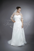 Wedding dress TW0086B - Wedding dress TW0086B modest embroidery silver beadings grey lace-up short train 1