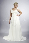 Wedding dress TW0093B - Wedding dress TW0093B chiffon Empire wide straps lace beadings pregnant train 1