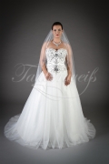 Wedding dress TW0145B - Wedding dress TW0145B tulle glittering sparkling Rhine stones fairytale train lace-up 1