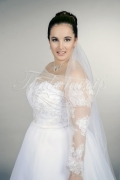Wedding dress TW0162B - Wedding dress TW0162B A-line plus size XXL tattoo lace long sleeves tulle skirt train 2