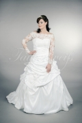 Wedding dress TW0163B - Wedding dress TW0163B A-line plus size XXL taffeta lace bateau neck long sleeves train 1
