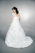 Wedding dress TW0163B - Wedding dress TW0163B A-line plus size XXL taffeta lace bateau neck long sleeves train 3