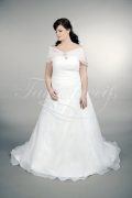 Wedding dress TW0164B - Wedding dress TW0164B A-line plus size XXL organza sweetheart cape train 1
