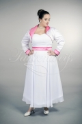 Wedding dress TW0173B - Wedding dress TW0173B plus size XXL tea-length chiffon with bolero pink 1