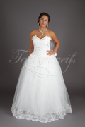 Wedding dress TW0175B - Wedding dress TW0175B strapless pleats tulle lace Rhine stones no train 1