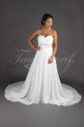 Wedding dress TW0178B - Wedding dress TW0178B modest chiffon silvergrey satin band lace appliques beadings train 1