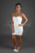 Wedding dress TW0204B - Wedding dress TW0204B front short back long tulle lace civil wedding detachable skirt 5