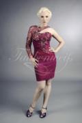 Evening dress TW0011A - Evening dress TW0011A gorgeous mini evening dress in fuchsia color 1