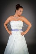Wedding dress TW0002B - Wedding dress TW0002B A-line organza lace beadings purple train lace-up 2
