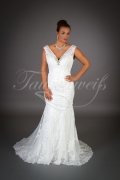 Wedding dress TW0004B - Wedding dress TW0004B mermaid lace beadings dot tulle v-neck glamorous 1