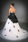 Wedding dress TW0011B - Wedding dress TW0011B black pink stunning wedding gown train 3