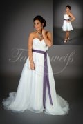 Wedding dress TW0015B - Wedding dress TW0015B organza purple belt simple elegant removabe skirt 1