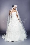 Wedding dress TW0021B - Wedding dress TW0021B organza embroidery beadings strapless train lace-up back 1