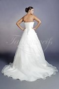 Wedding dress TW0021B - Wedding dress TW0021B organza embroidery beadings strapless train lace-up back 3