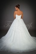 Wedding dress TW0026B - Wedding dress TW0026B glitter tulle organza princess crystal band train spaghetti straps 3