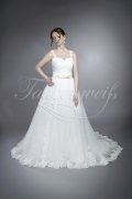 Wedding dress TW0035B - Wedding dress TW0035B tulle lace tattoo effect train wide straps 1