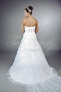 Wedding dress TW0045B - Wedding dress TW0045B A-line tulle 3D flowers detachable train 3