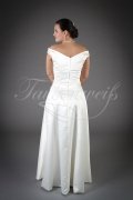 Wedding dress TW0053B - Wedding dress TW0053B modest A-Line satin lace appliques off-the-shoulder no train zipper 3