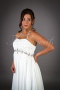 Wedding dress TW0062B - Wedding dress TW0062B empire pregnant neckholder chiffon train silver beadings 2