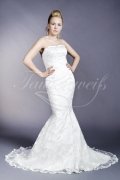 Wedding dress TW0070B - Wedding dress TW0070B mermaid strapless lace beadings modern sensual zipper buttons train 1