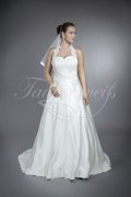 Wedding dress TW0073B - Wedding dress TW0073B satin lace A-line neckholder gown train 1