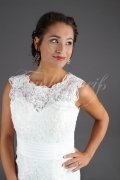 Wedding dress TW0074B - Wedding dress TW0074B short lace waist band civil wedding etui round neckline 2