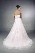 Wedding dress TW0076B - Wedding dress TW0076B A-line pink tulle organza lace beadings crystals beaded waistband train 3