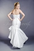 Wedding dress TW0079B - Wedding dress TW0079B front short back long strapless taffeta blue white 3