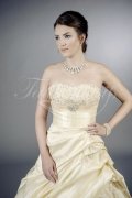 Wedding dress TW0085B - Wedding dress TW0085B taffeta lace appliques beadings classy strapless elegant train 2