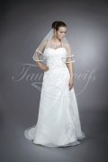 Wedding dress TW0086B - Wedding dress TW0086B modest embroidery silver beadings grey lace-up short train 1