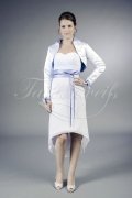 Wedding dress TW0089B - Wedding dress TW0089B modest civil wedding with bolero colored waist band 1