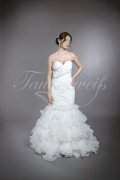 Wedding dress TW0094B - Wedding dress TW0094B mermaid organza tulle chrystals charming full train 1