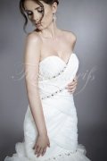 Wedding dress TW0094B - Wedding dress TW0094B mermaid organza tulle chrystals charming full train 2