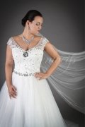 Wedding dress TW0100B - Wedding dress TW0100B A-line glittering sparkling bodice tulle skirt train 2