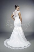 Wedding dress TW0107B - Wedding dress TW0107B mermaid lace tulle with bolero covered back cap sleeves train 3