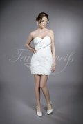 Wedding dress TW0109B - Wedding dress TW0109B mini dress pleats Rhine stones chrystals sexy sweetheart zipper 1