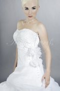 Wedding dress TW0111B - Wedding dress TW0111B A-line princess ruffles pleats lace organza train 2