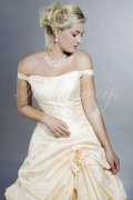 Wedding dress TW0116B - Wedding dress TW0116B taffeta tulle baroque drapings off-shoulder train 2